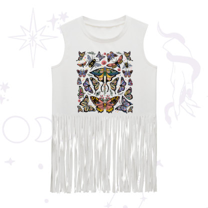 Purplehecate Mystical Butterfly & Moth Fringe Tank Top