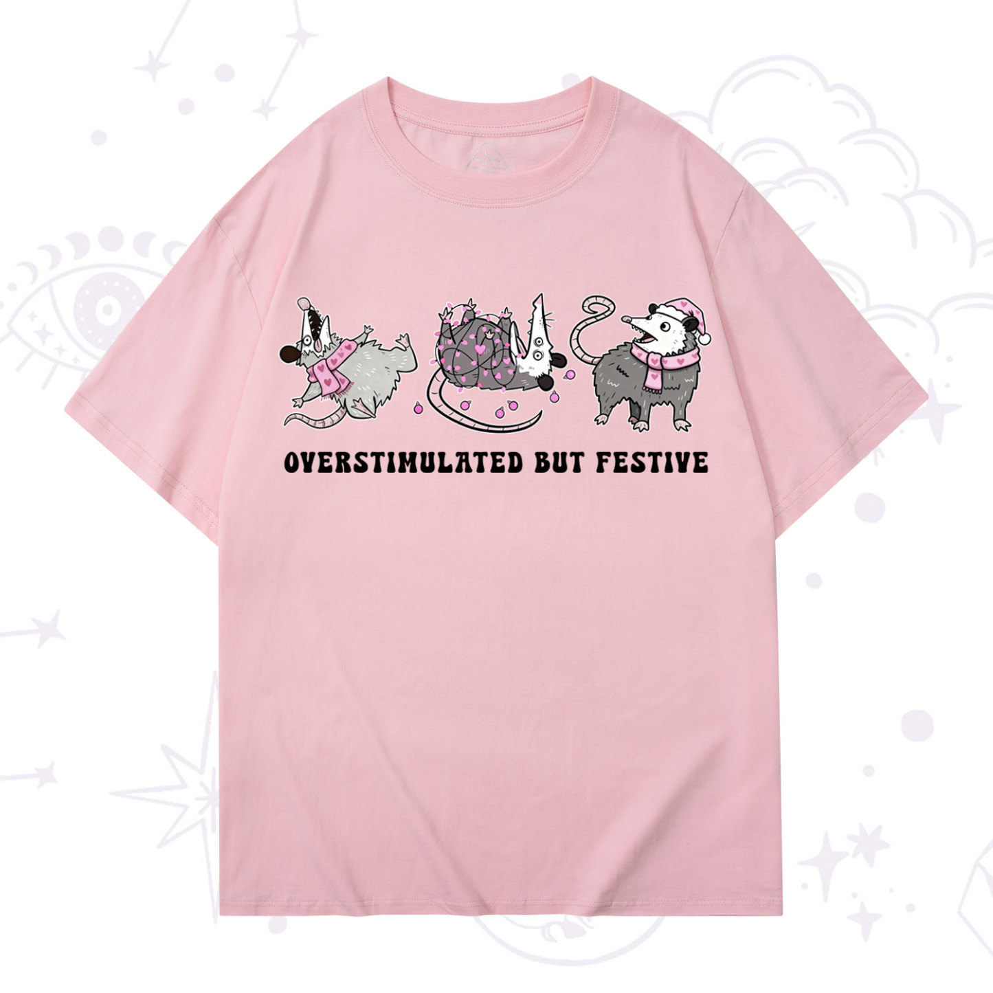 Purplehecate Overstimulated But Festive Possum Valentine T-Shirt