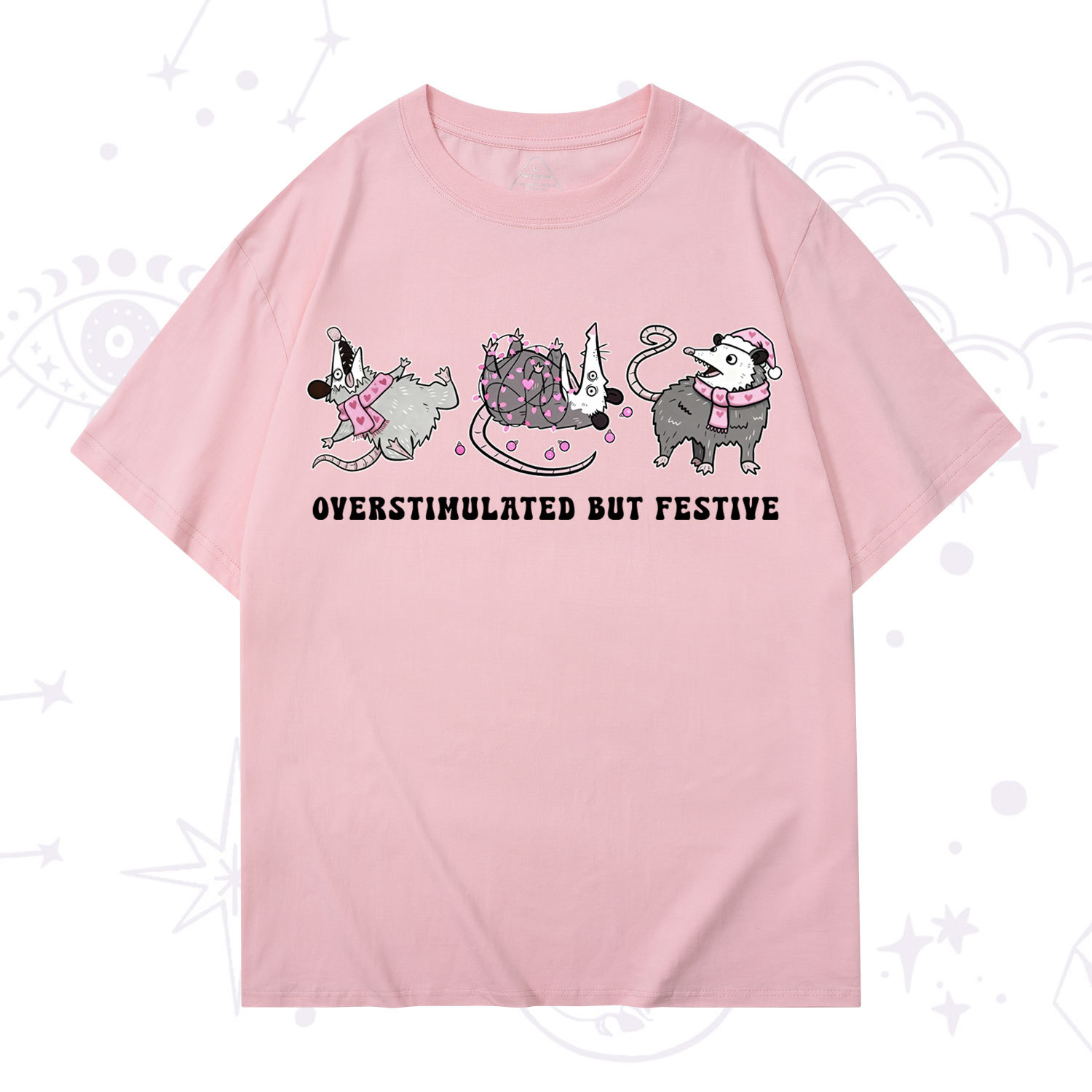 Purplehecate Overstimulated But Festive Possum Valentine T-Shirt