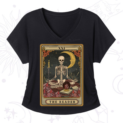 Purplehecate The Reader Tarot V-Neck T-Shirt