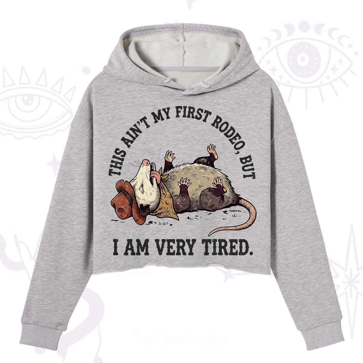 Purplehecate This Ain't My First Rodeo Crop Hoodie