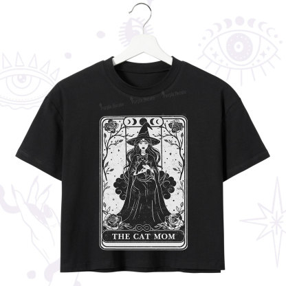 Purplehecate The Witch Cat Mom Tarot Crop T-Shirt