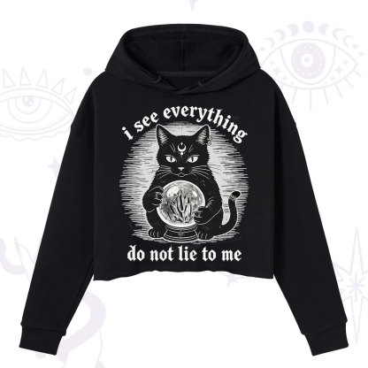 Purplehecate All Seeing Cat Crop Hoodie