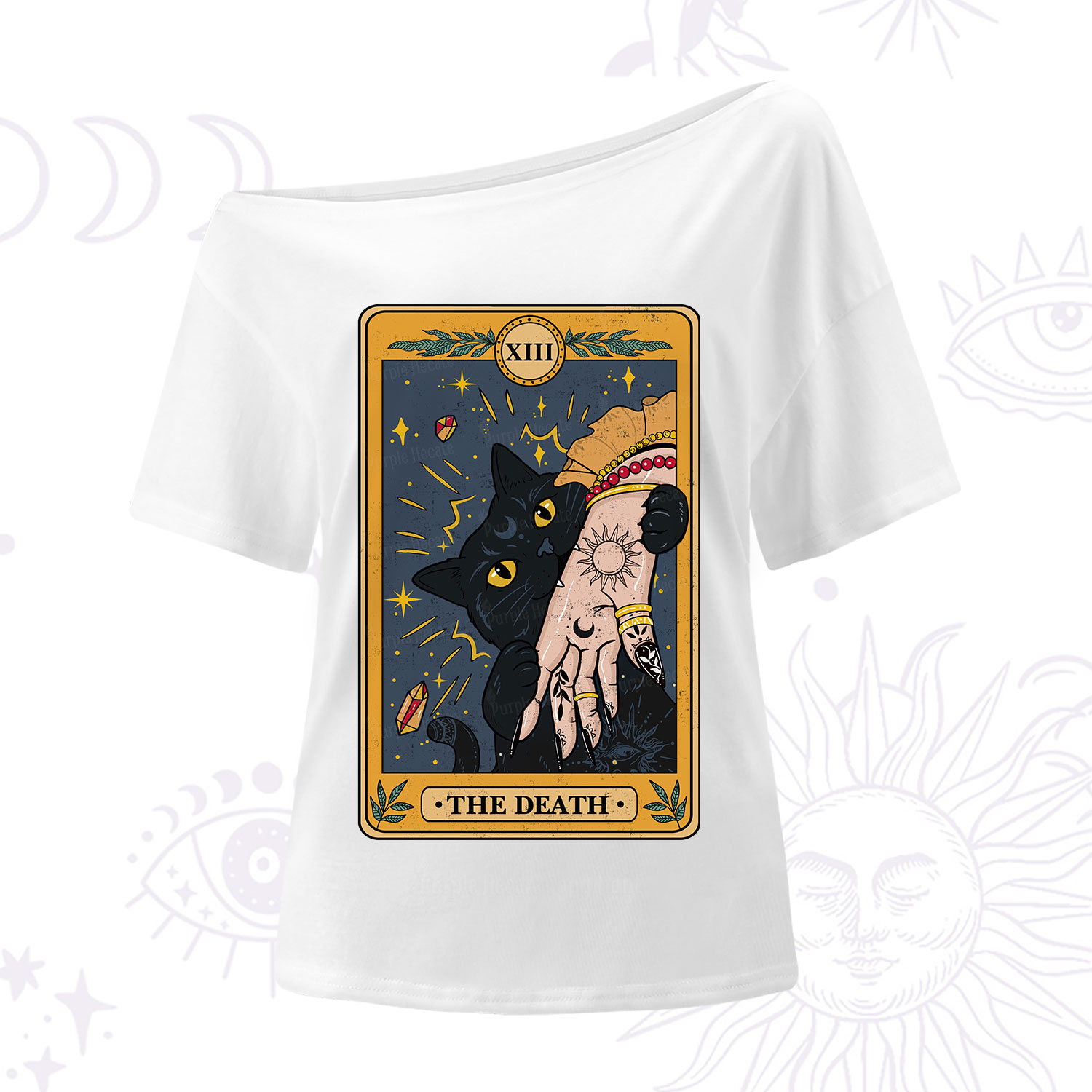 Purplehecate The Death Tarot Card One Shoulder T-Shirt