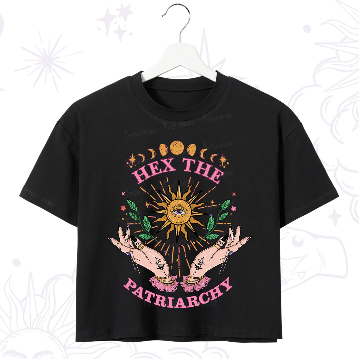 Purplehecate Hex The Patriarchy Witchy Crop T-Shirt