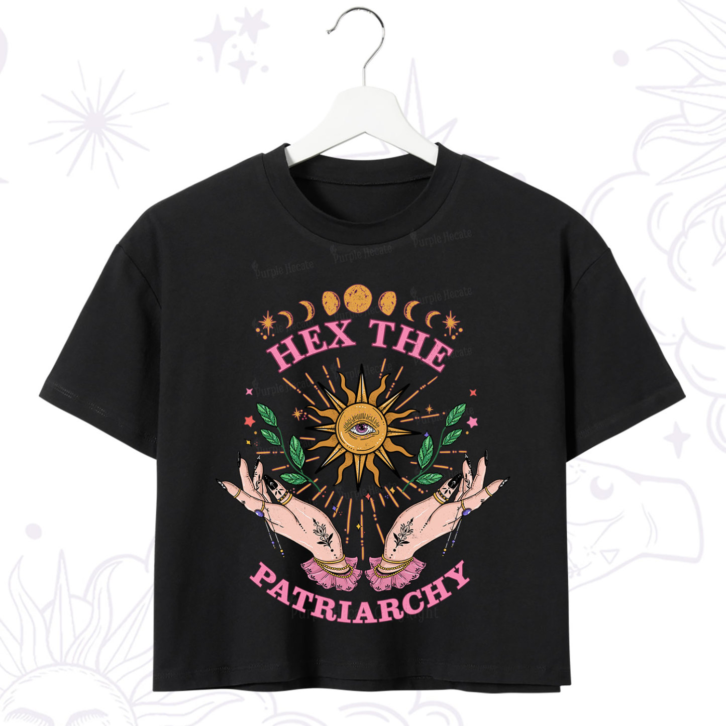 Purplehecate Hex The Patriarchy Witchy Crop T-Shirt
