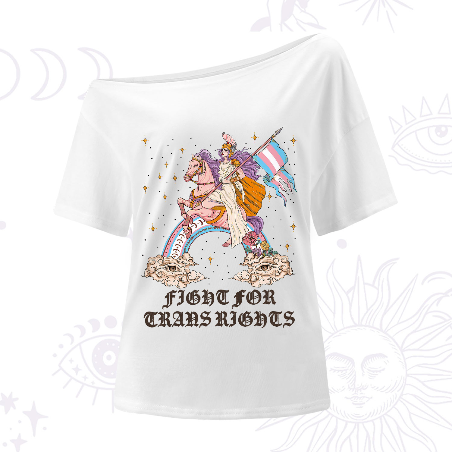 Purplehecate Fight for Trans Rights Knight One Shoulder T-Shirt