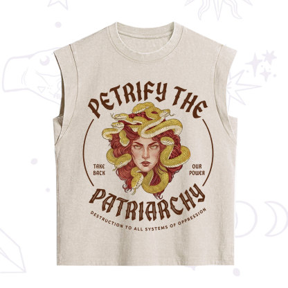 Purplehecate Petrify Patriarchy Medusa Vintage Washed Tank