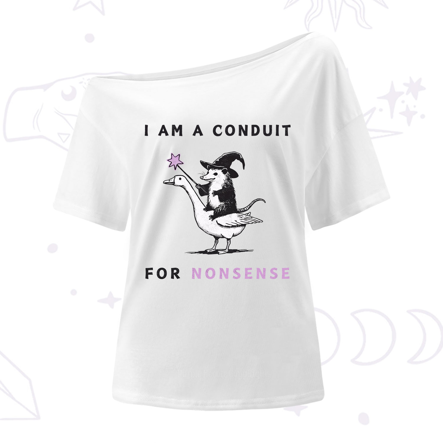 Purplehecate I Am A Conduit For Nonsense One Shoulder T-Shirt