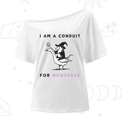 Purplehecate I Am A Conduit For Nonsense One Shoulder T-Shirt