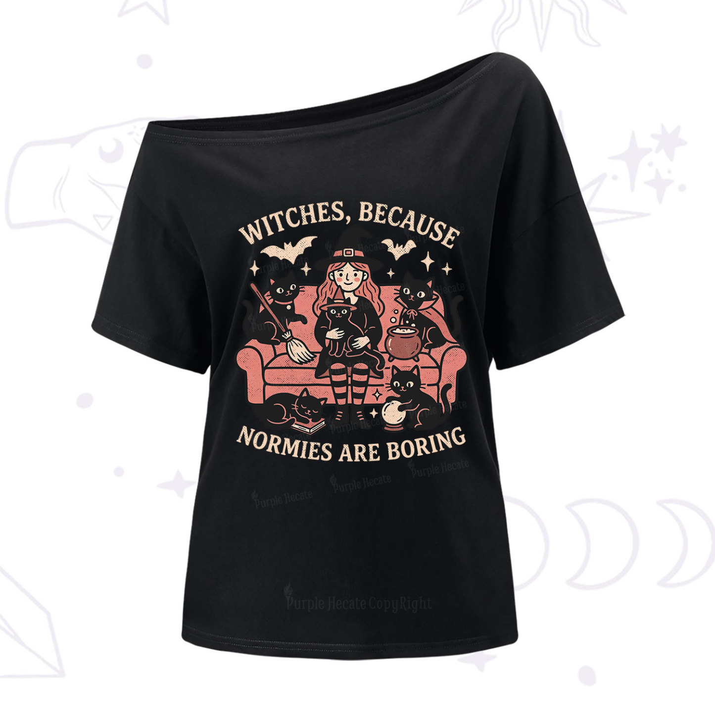 Purplehecate Witches Because Normies Are Boring One Shoulder T-Shirt