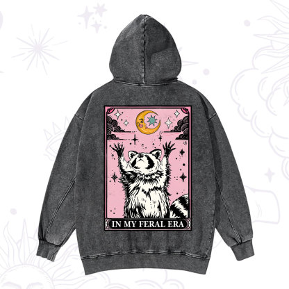 Purplehecate The In My Feral Era Tarot Raccoon Washed Hoodie