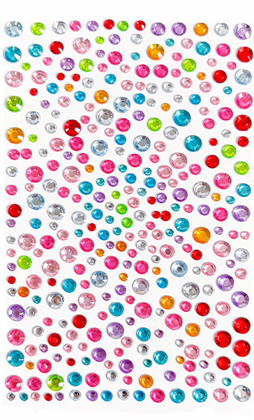 Purplehecate 1pc Multicolor Circle Rhinestone Face Sticker