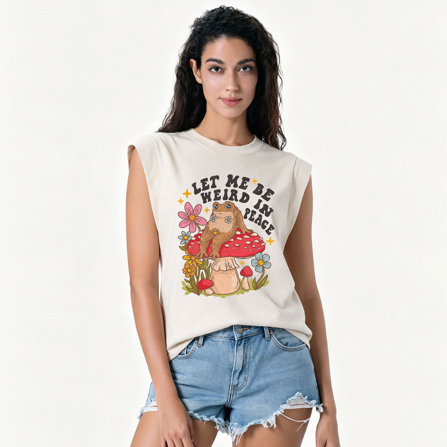 Purplehecate Let Me Be Weird In Peace Toad Vintage Washed Tank