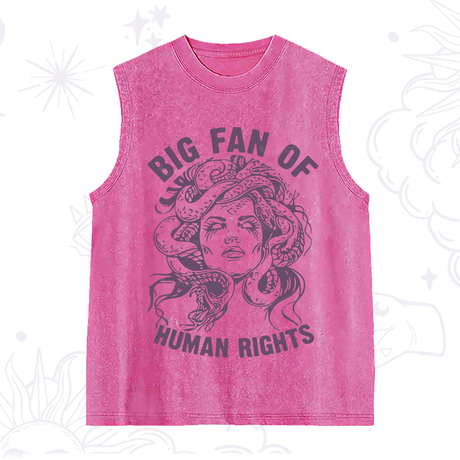 Purplehecate Big Fan of Human Rights Washed Tank
