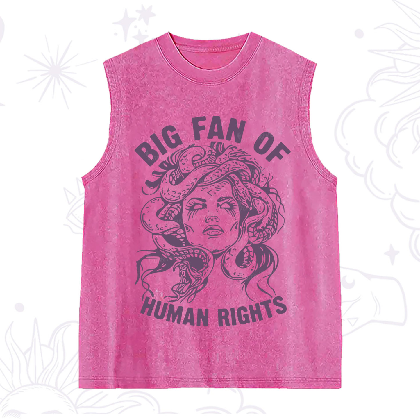 Purplehecate Big Fan of Human Rights Washed Tank