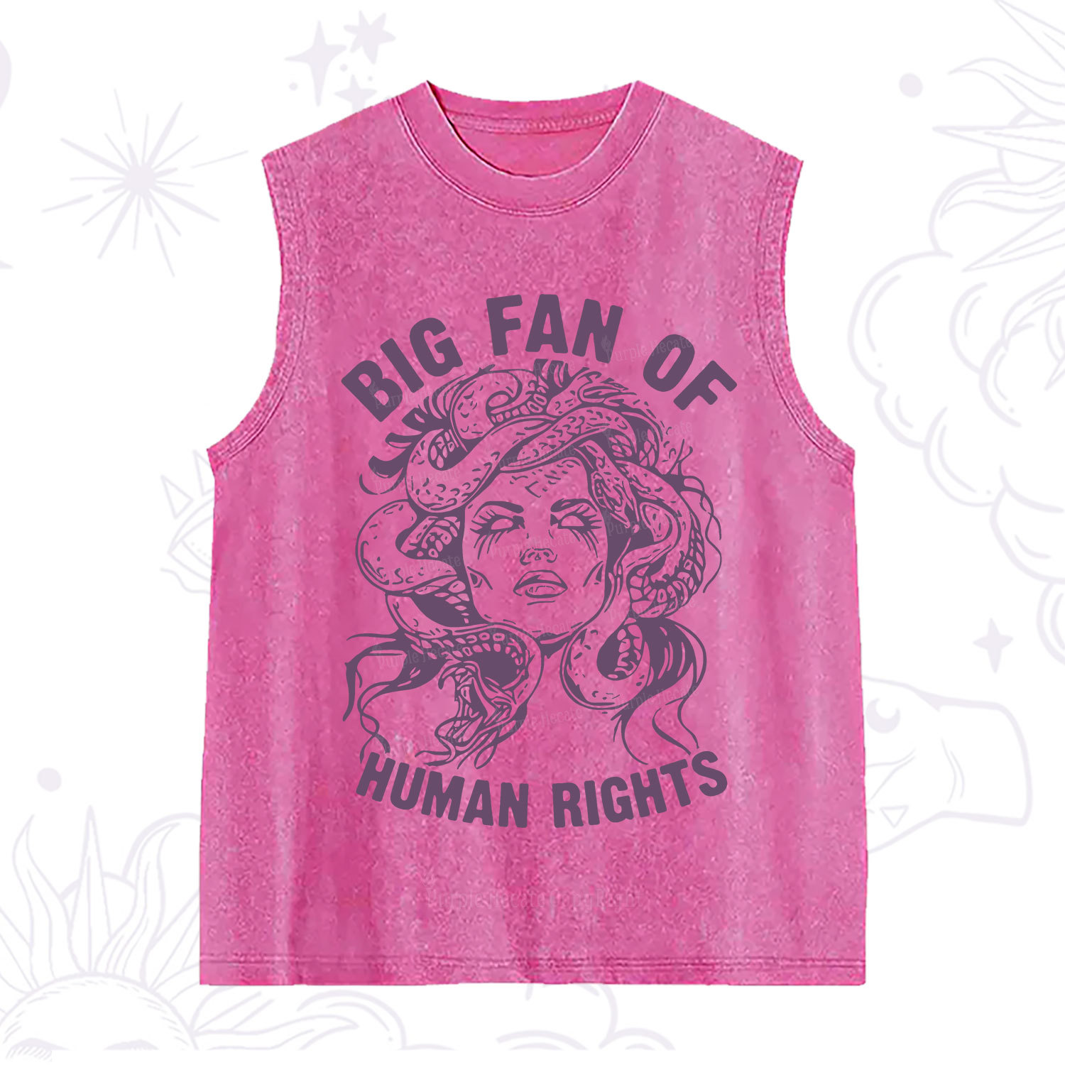 Purplehecate Big Fan of Human Rights Washed Tank