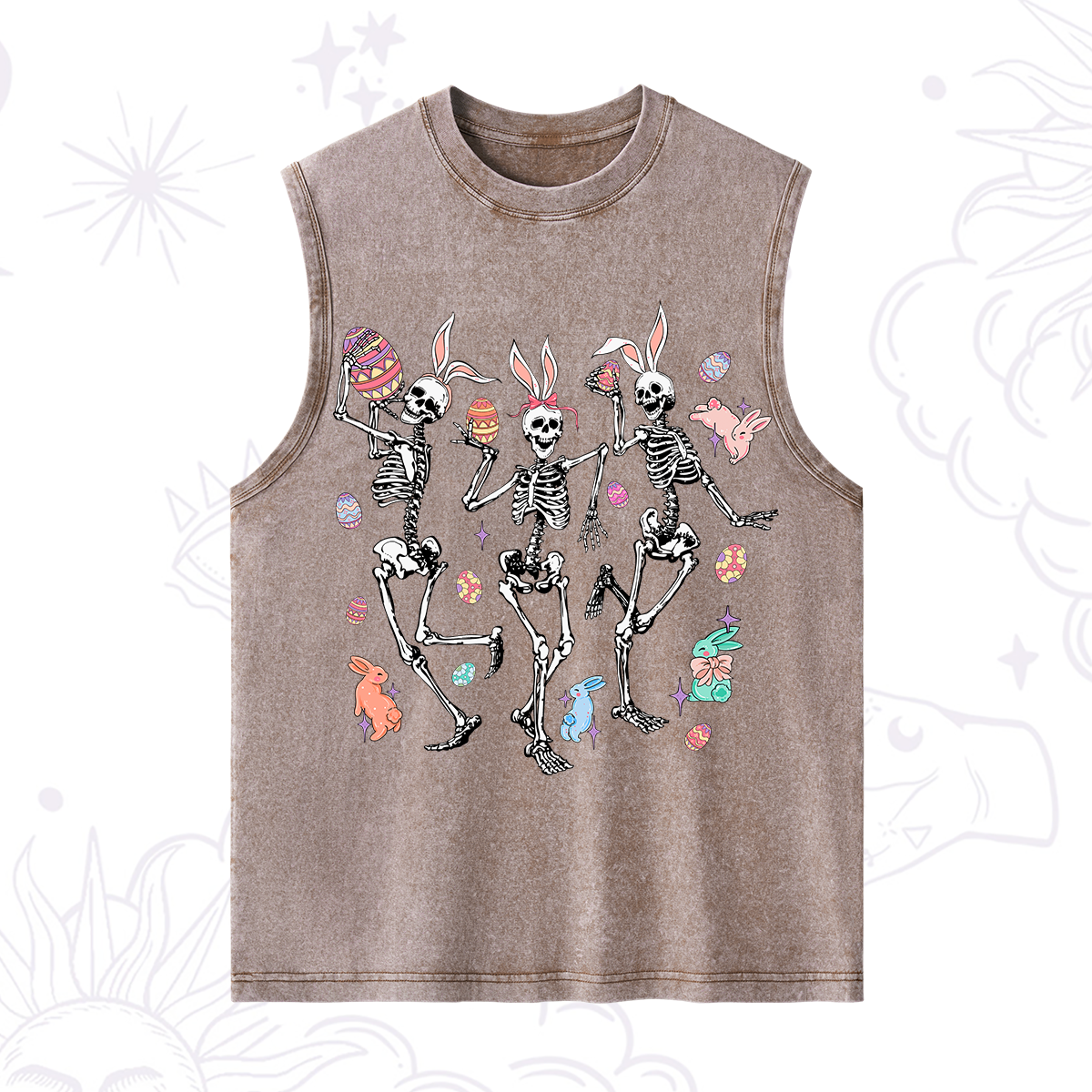 Purplehecate Easter Bunny Skeleton Washed Tank