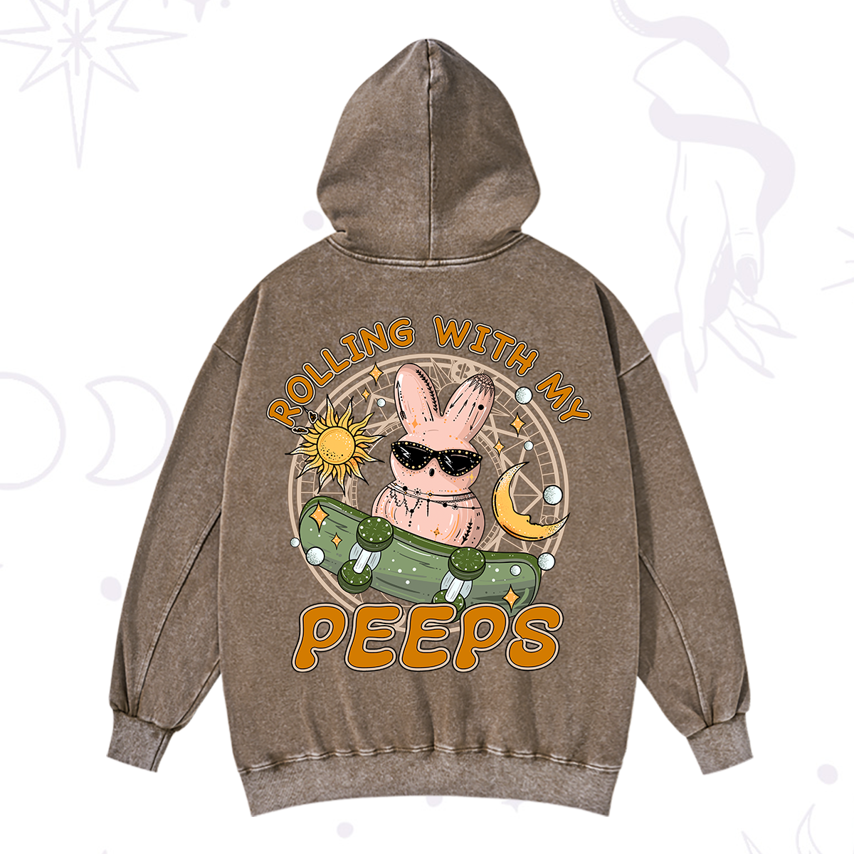 Purplehecate Rolling With My Peeps Washed Hoodie
