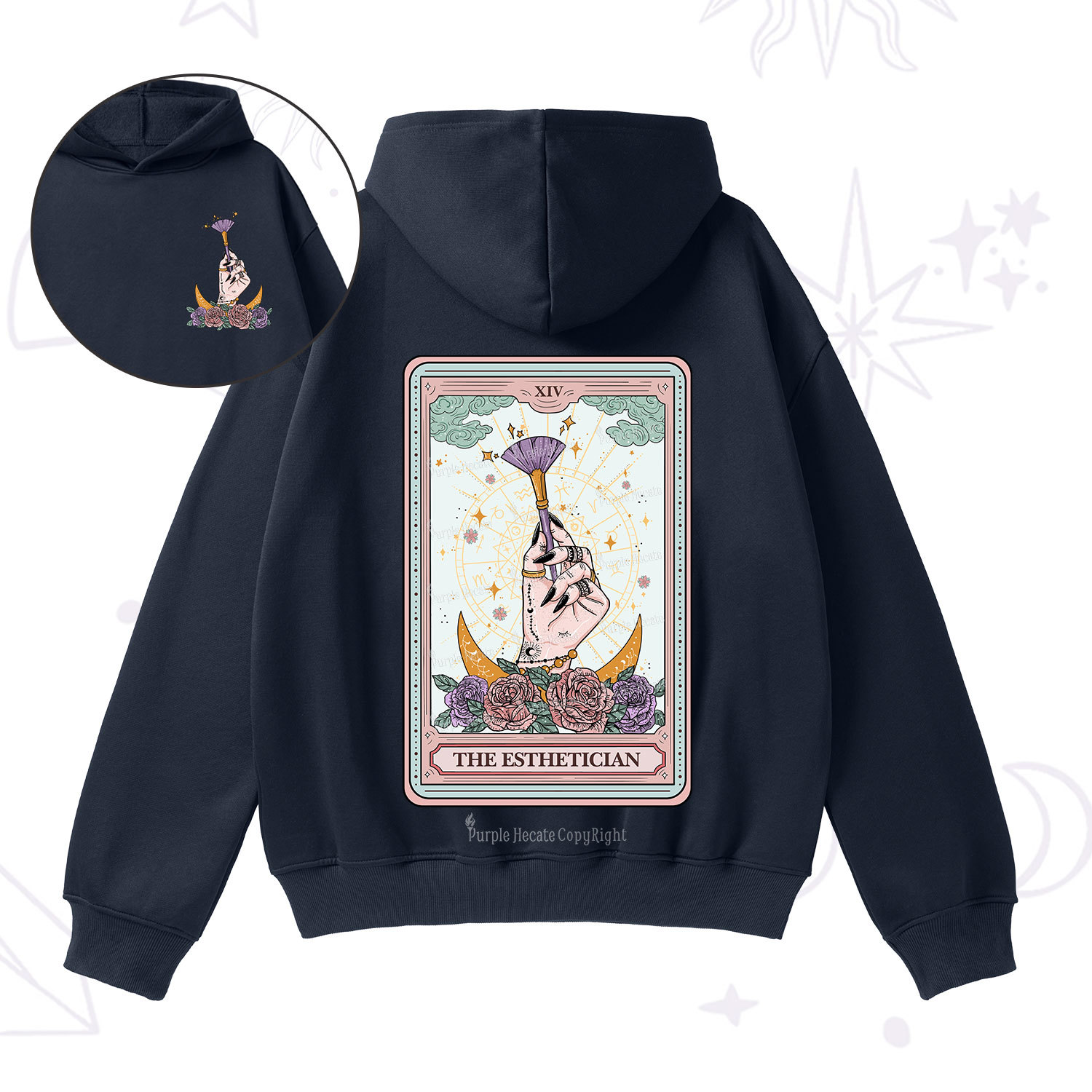 Purplehecate The Esthetician Tarot Card Fleece Hoodie Suit