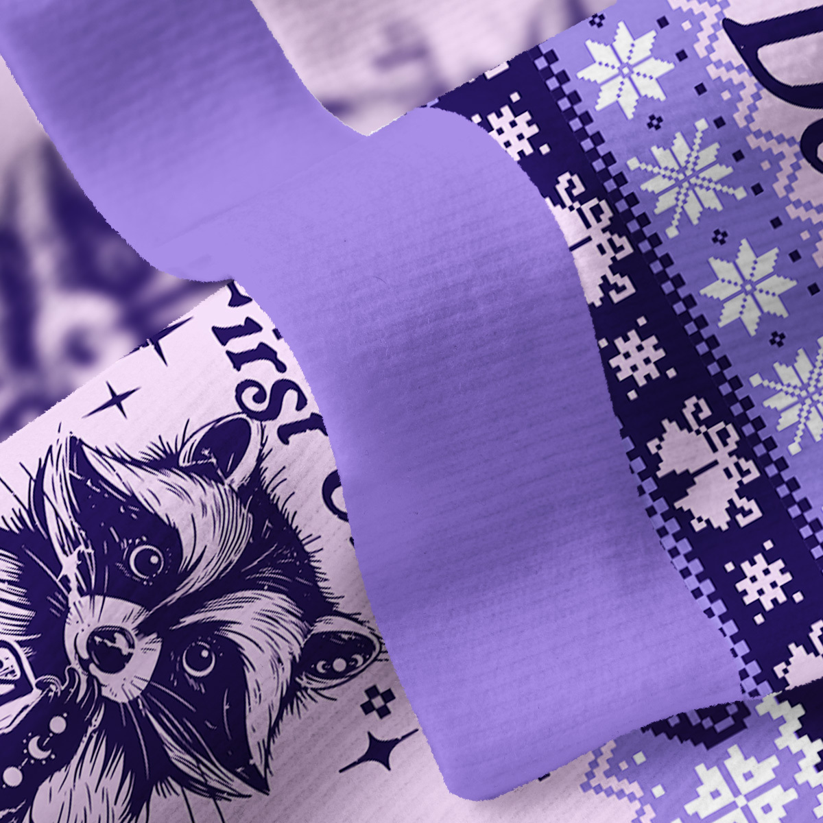 Purplehecate First Of All I'm A Delightful Funny Raccoon Fuzzy Ugly Christmas Sweatshirt