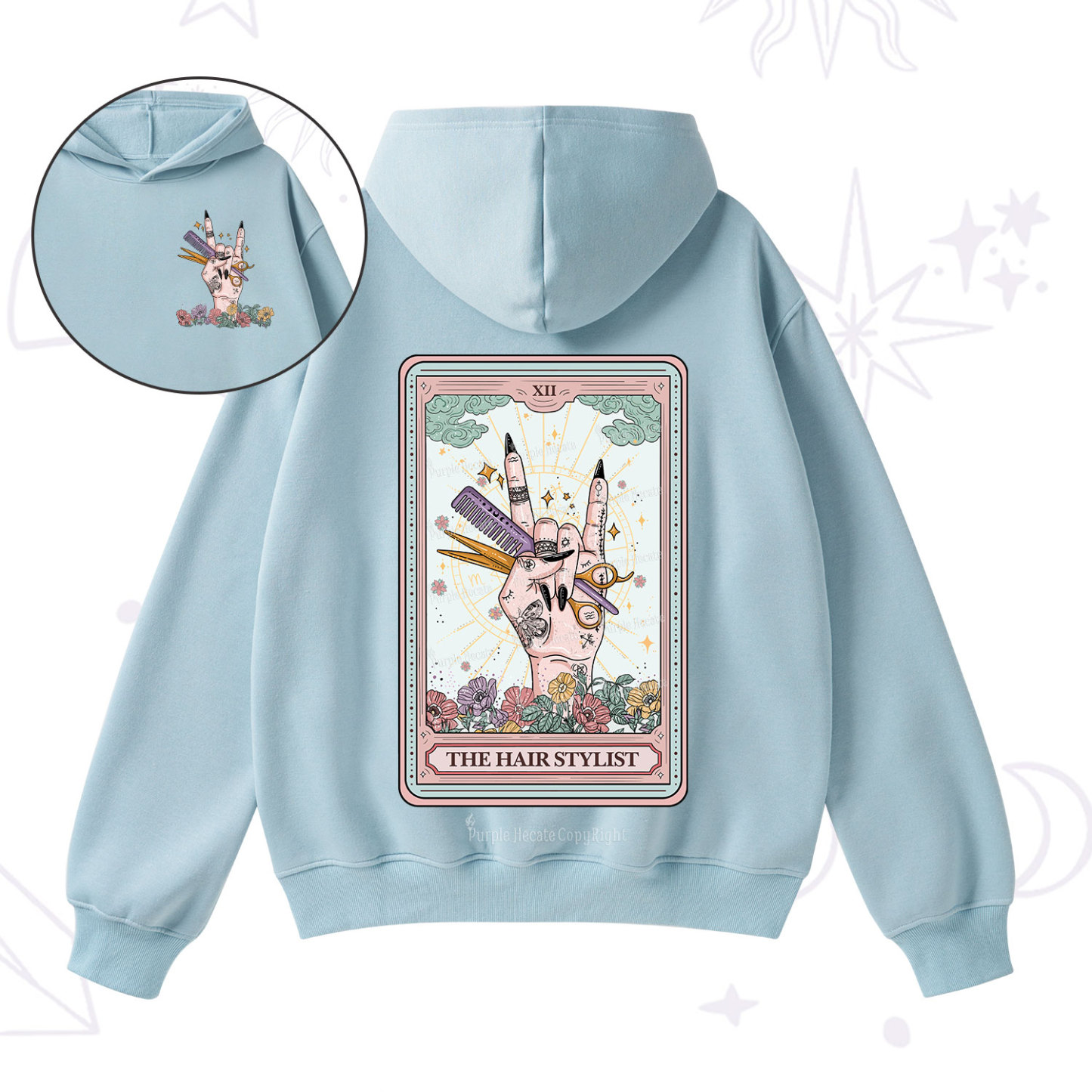 Purplehecate The Hair Stylist Tarot Fleece Hoodie Suit