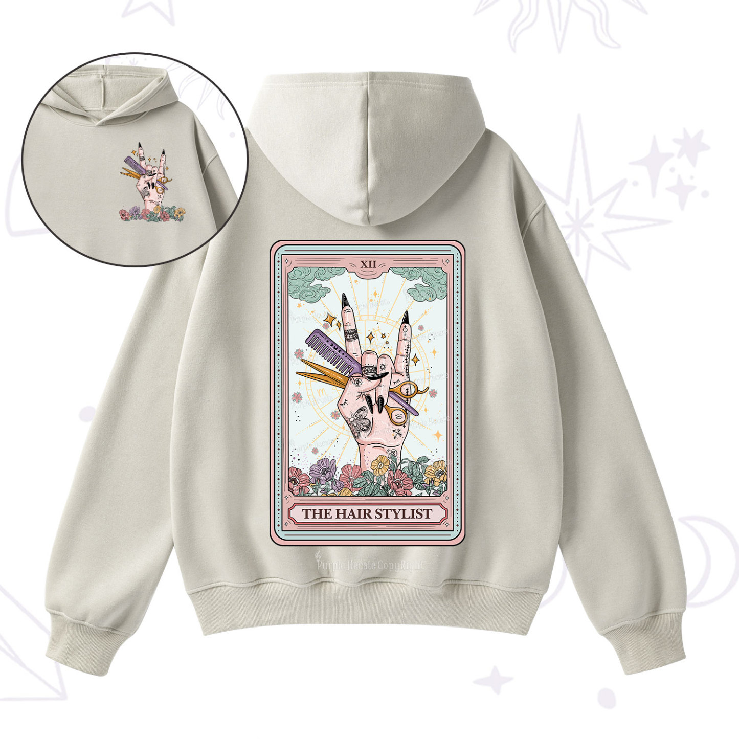Purplehecate The Hair Stylist Tarot Fleece Hoodie Suit