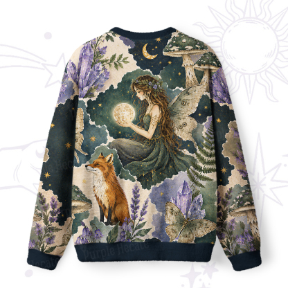 Purplehecate Enchanted Woodland Fox Forest Witch Fuzzy Ugly Sweatshirt