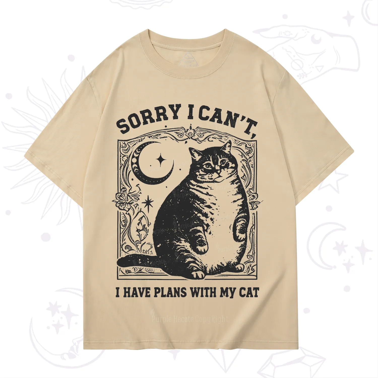Purplehecate Sorry I Can't I Have Plans With My Cat T-Shirt