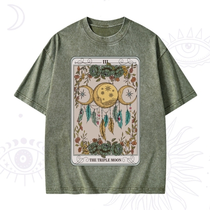 Purplehecate The Triple Moon Tarot Card Washed T-Shirt