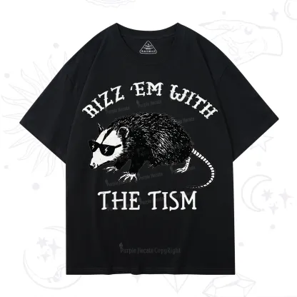 Purplehecate Rizz Em With The Tism Opossum T-Shirt