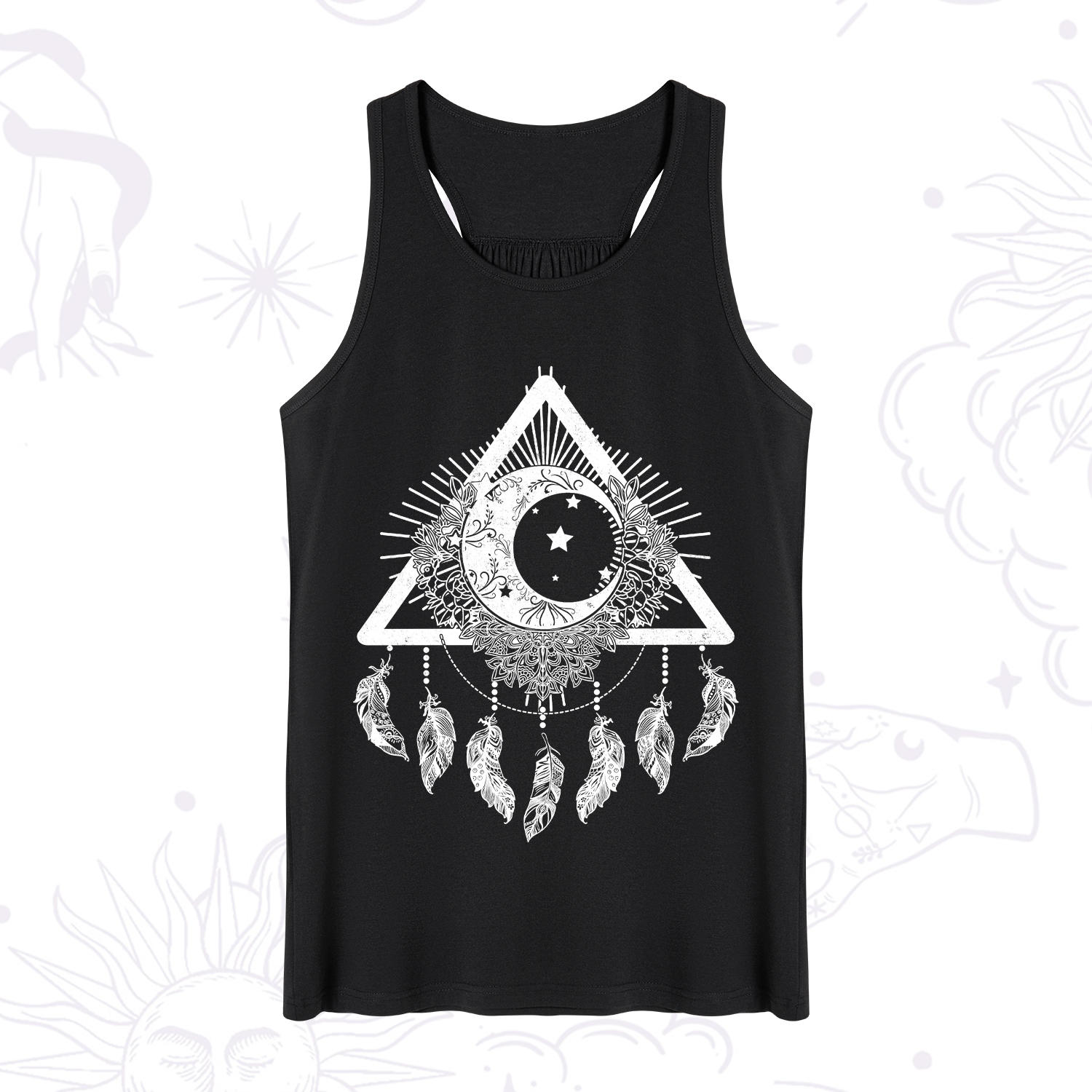 Purplehecate Starry Moon Dreamcatcher Tank