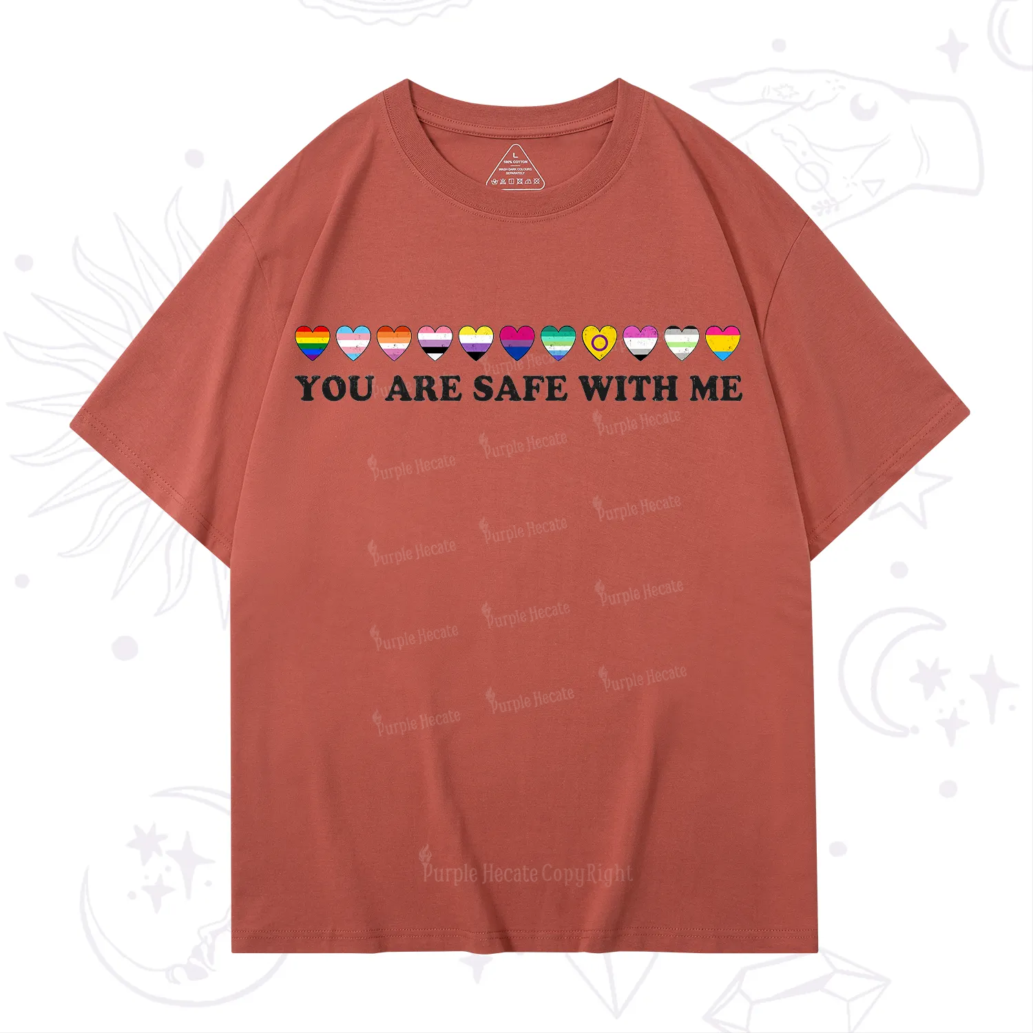 Purplehecate You Are Safe With Me Pride T-Shirt