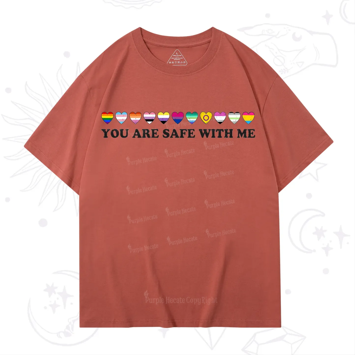 Purplehecate You Are Safe With Me Pride T-Shirt