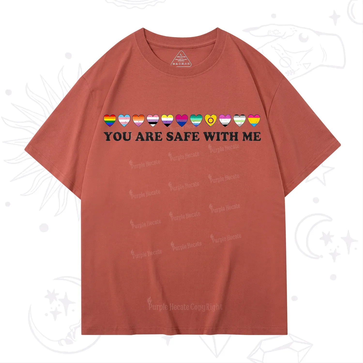 Purplehecate You Are Safe With Me Pride T-Shirt