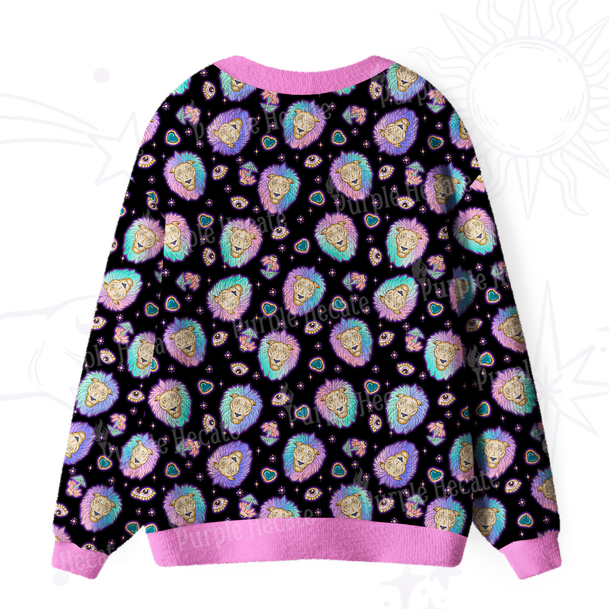 Purplehecate Leo Spirit Zodiac Ugly Cardigan Sweaters