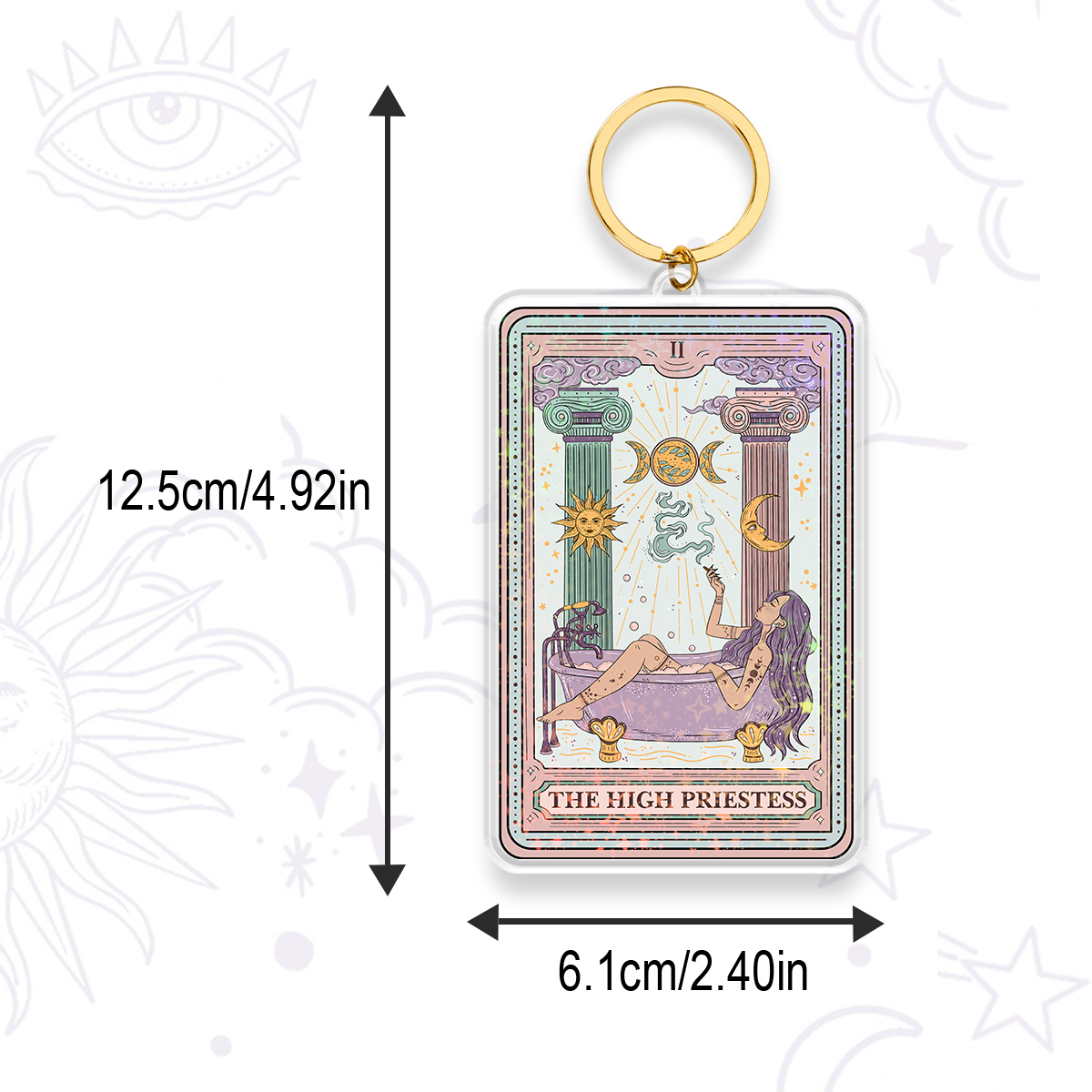 Purplehecate The High Priestess Tarot Keychain