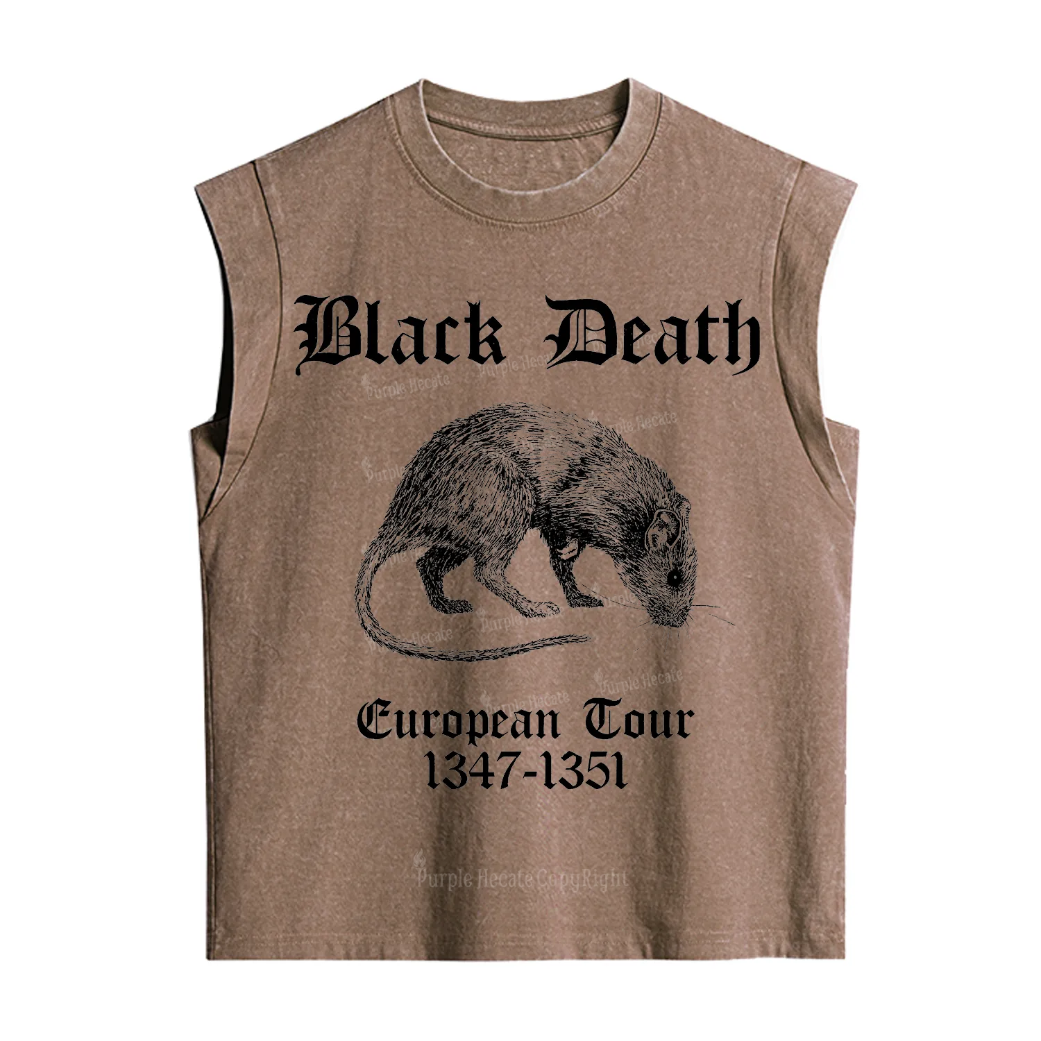 Purplehecate Black Death European Tour Vintage Washed Tank