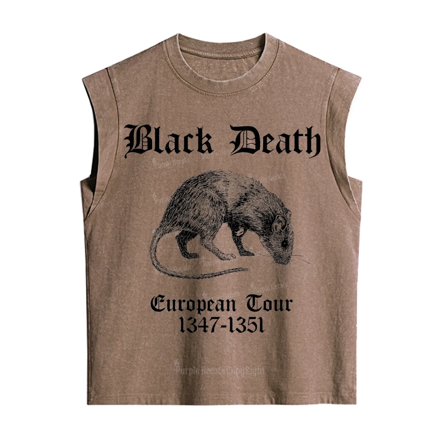 Purplehecate Black Death European Tour Vintage Washed Tank