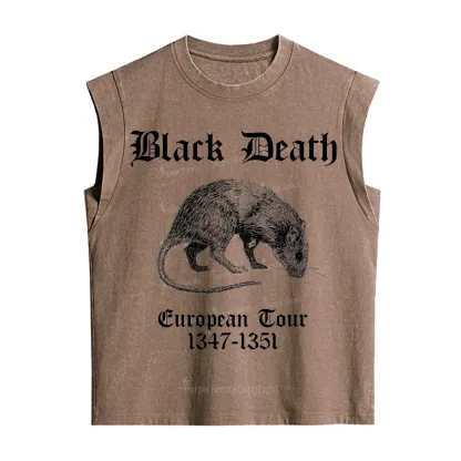 Purplehecate Black Death European Tour Vintage Washed Tank