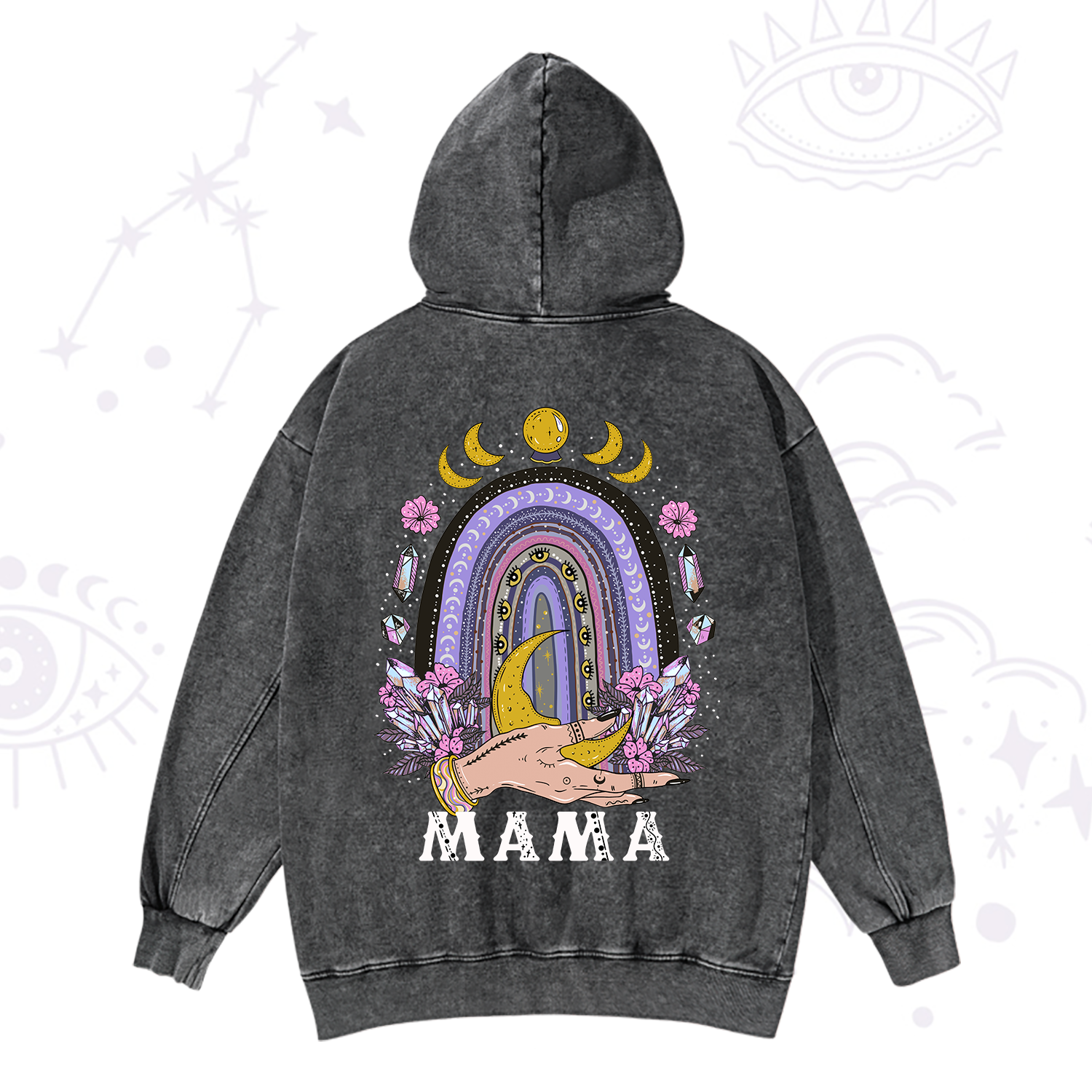 Purplehecate Gothic Mama Rainbow Washed Hoodie
