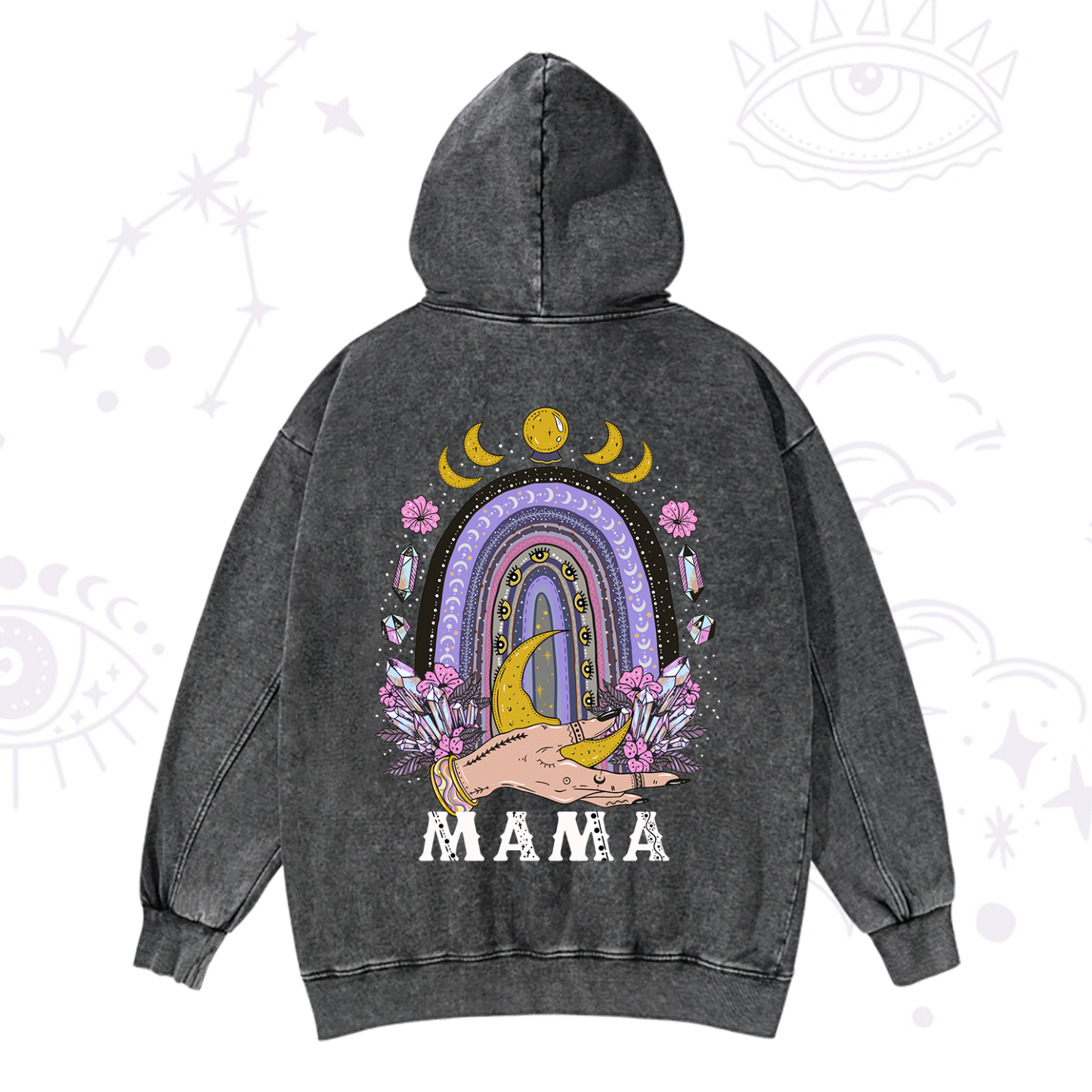 Magic Purplehecate Gothic Mama Rainbow Washed Hoodie