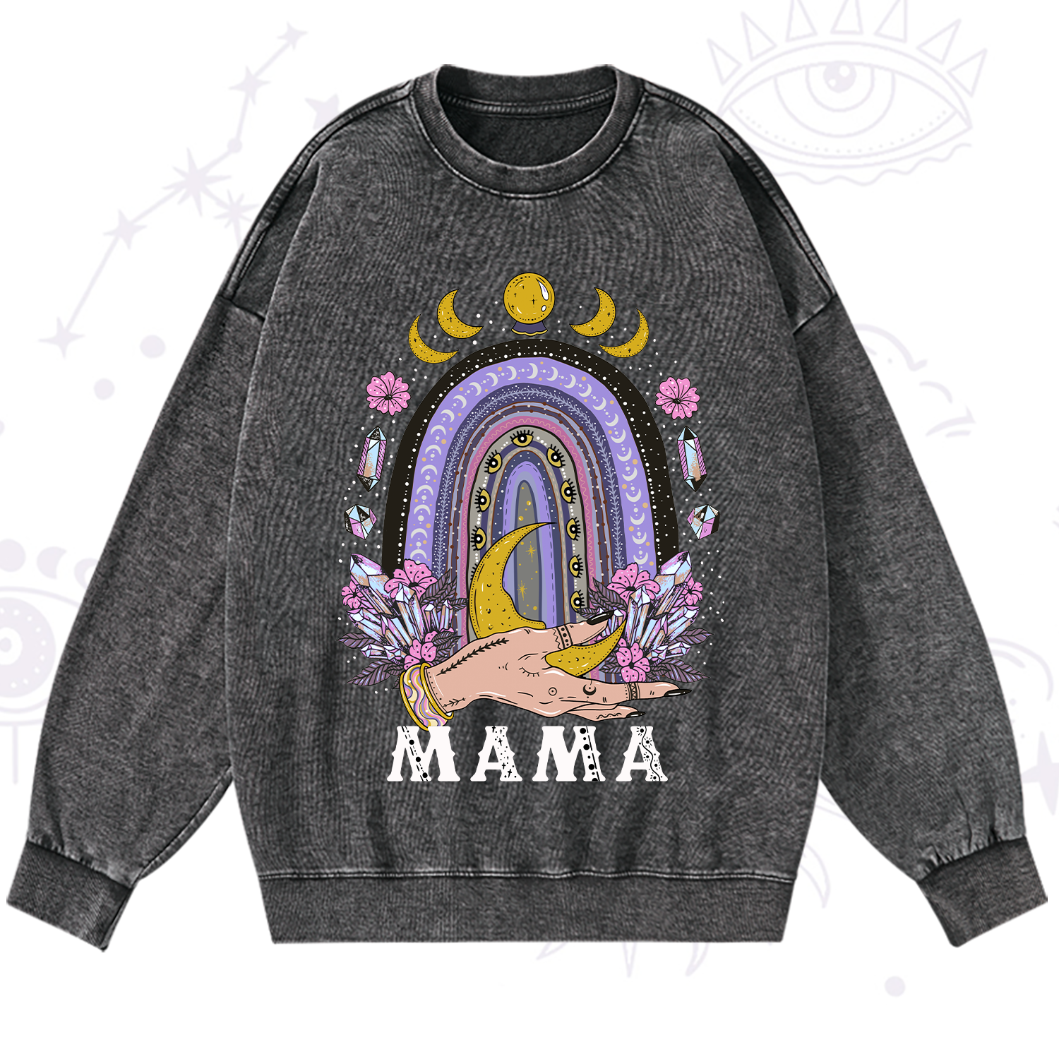 Purplehecate Gothic Mama Rainbow Washed Sweatshirt