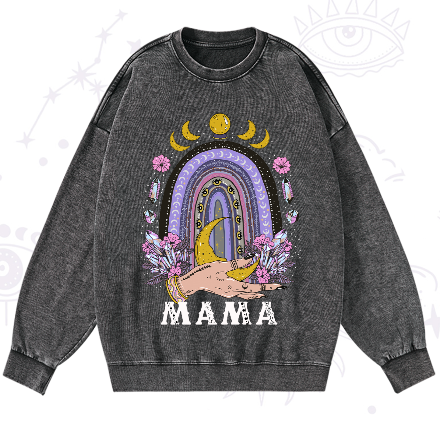Magic Purplehecate Gothic Mama Rainbow Washed Sweatshirt