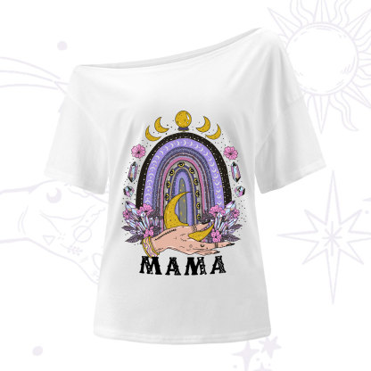 Purplehecate Gothic Mama Rainbow One-Shoulder T-Shirt
