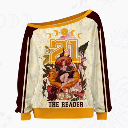 Purplehecate The Reader Moonlit Tales Off The Shoulder Graphic Jersey