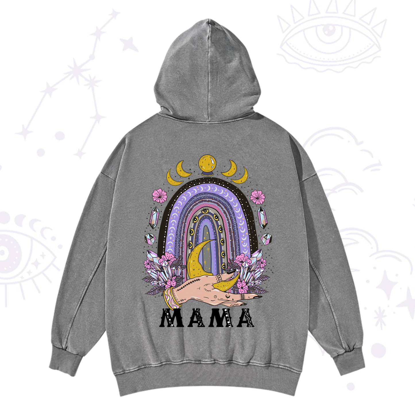 Purplehecate Gothic Mama Rainbow Washed Hoodie