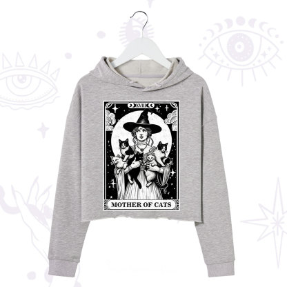 Purplehecate The Mother of Cats Tarot Crop Hoodie