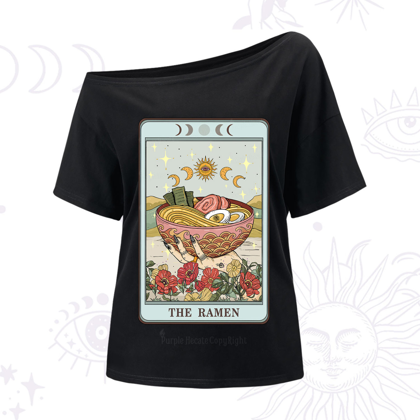Purplehecate The Ramen Tarot One Shoulder T-Shir