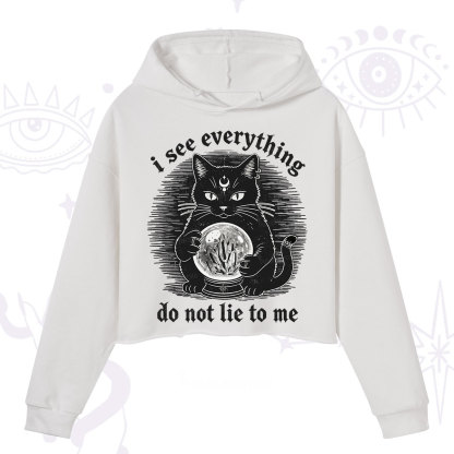 Purplehecate All Seeing Cat Crop Hoodie